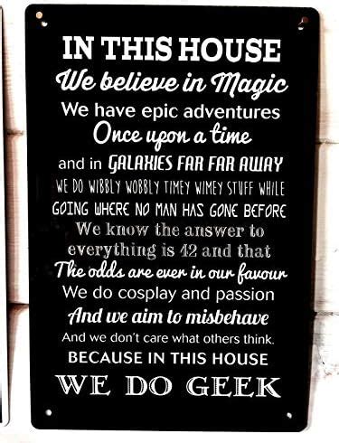 in This House We Do Geek Comic Quote Sign Metal Sign 12x8 